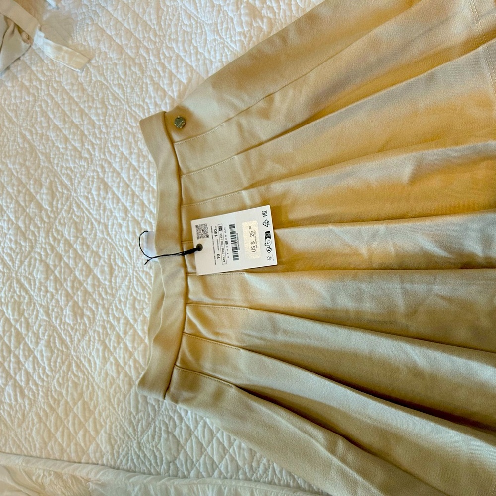 Cute pleated tan Zara skirt
